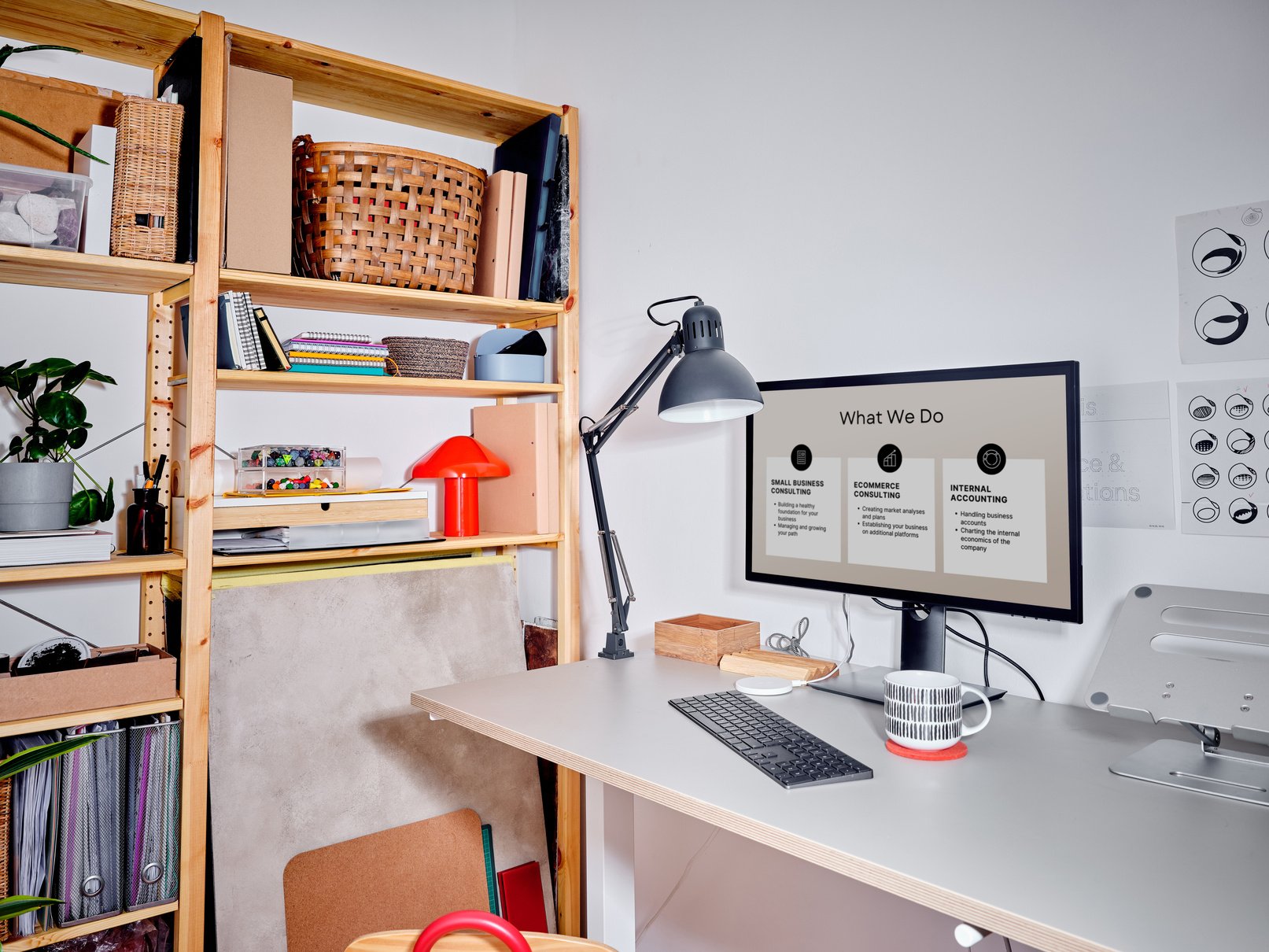 Computer on a Desk at Home Office